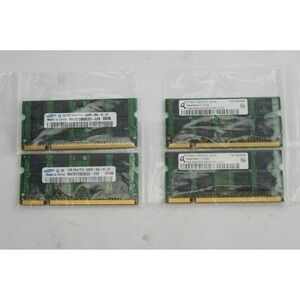 Samsung Qimonda 4pc 1GB Laptop RAM PC2-5300S DDR2-667 SO-DIMM EUC